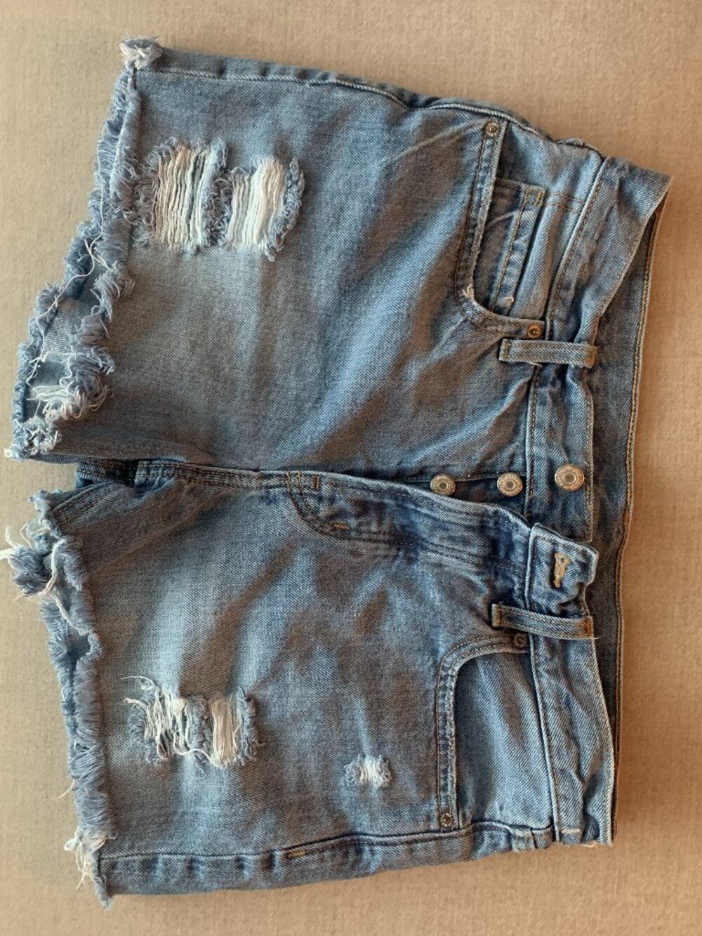 Button Fly Denim Shorts